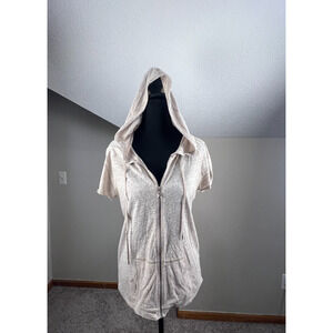 Victoria's Secret Lightweight Hoodie Oversized Short Sleeve Zip Up Sweater Small